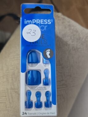 imPRESS Shiny Cobalt Blue Press-On Toenail Set